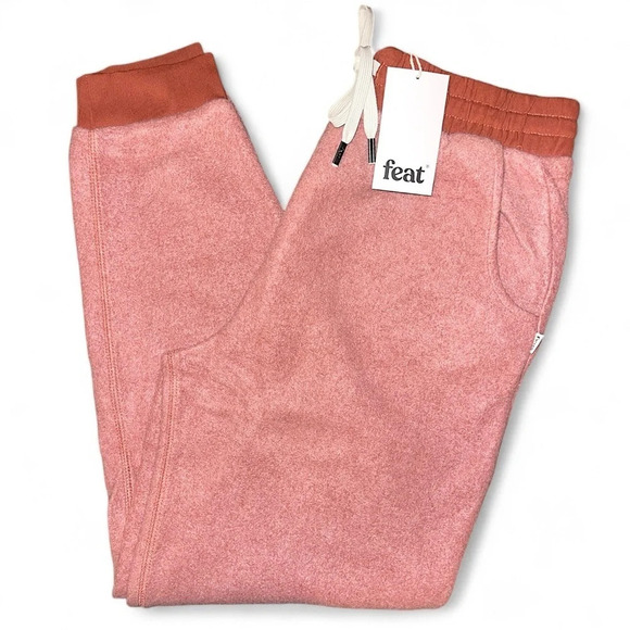 feat Pants - Feat Thick Cozy BlanketBlend Cayenne Jogger Sweatpants Tapered Salmon